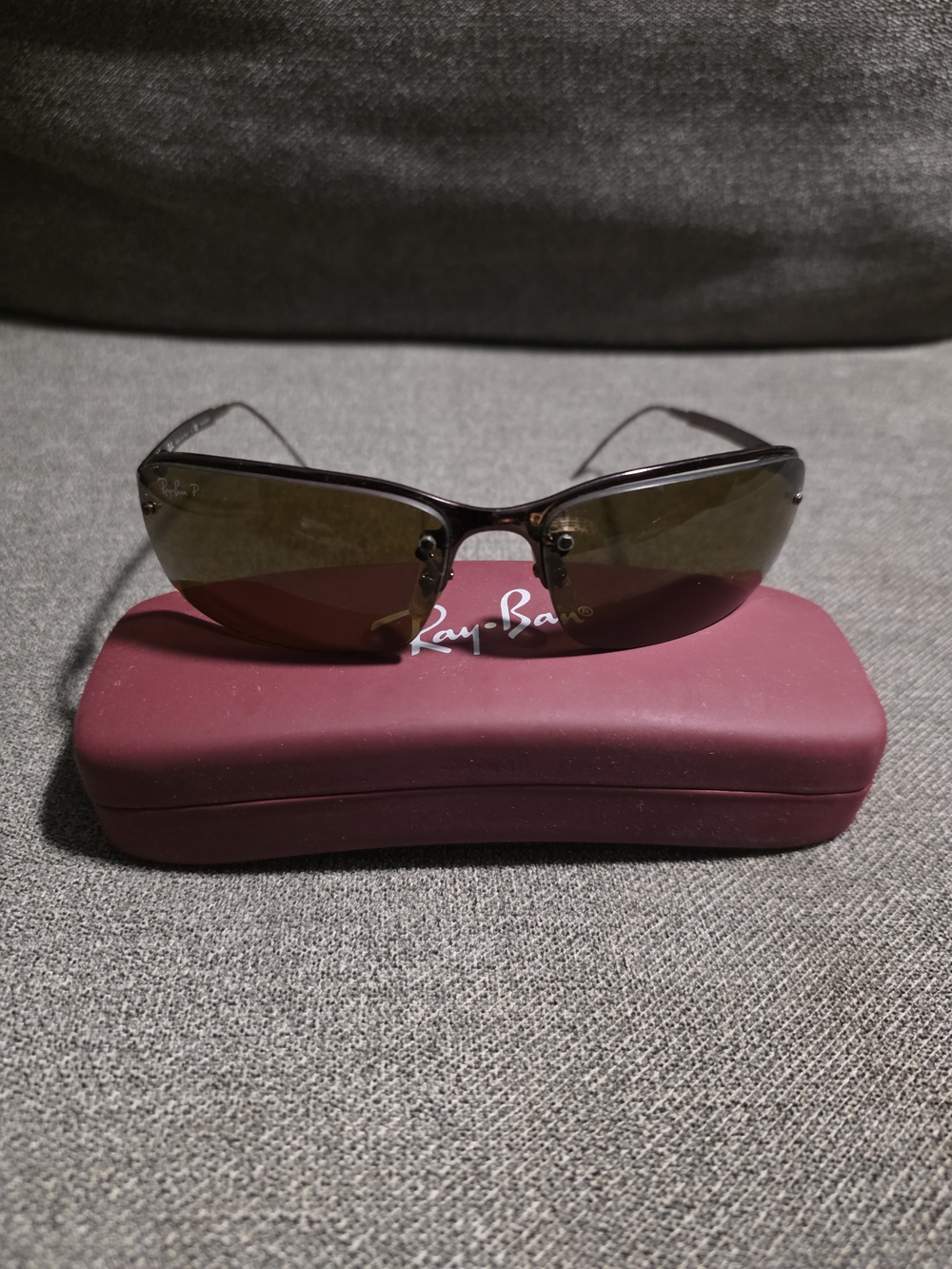 Ray-Ban Rimless Sunglasses with Brown Lenses